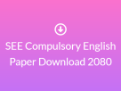SEE Compulsory English Paper Download 2080